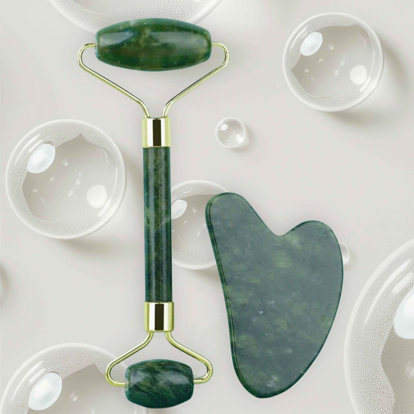 JADE ROLLER & GUA SHA SET- Facial Care Accessories